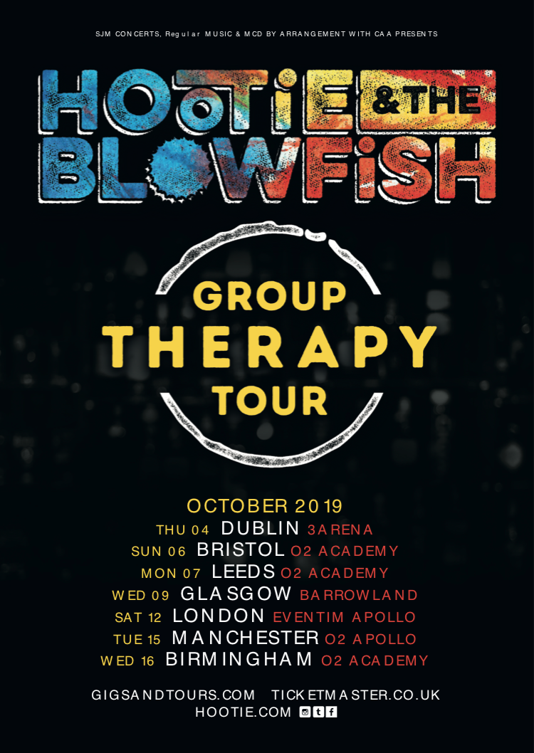 HOOTIE & THE BLOWFISH ADD U.K. & IRELAND DATES TO HIGHLY-ANTICIPATED GROUP THERAPY TOUR