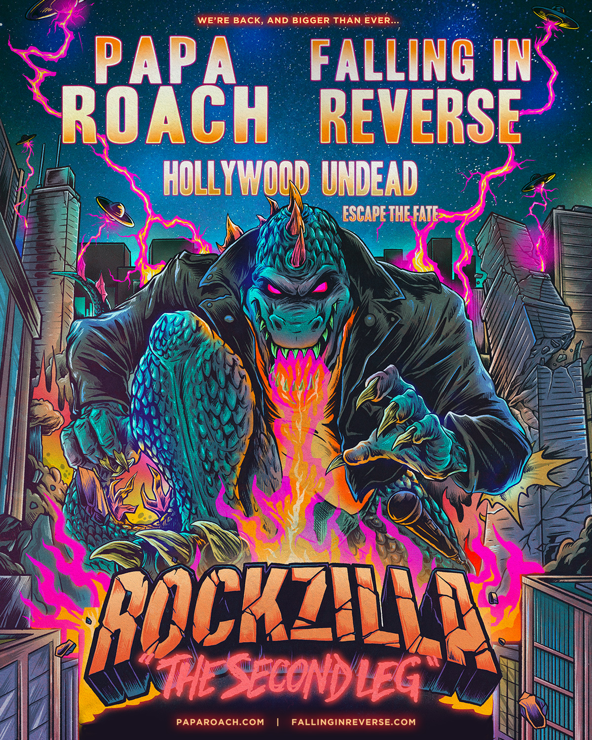 Papa Roach and Falling In Reverse Announce Rockzilla: The Second Leg