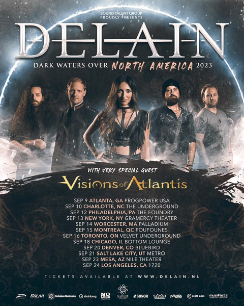 DELAIN and VISIONS OF ATLANTIS Join Forces for 2023 North American Tour